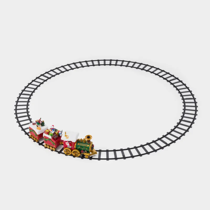 Железная дорога игрушечная, M, музыкальная, с подсветкой, Красный поезд, Game rail, image-0