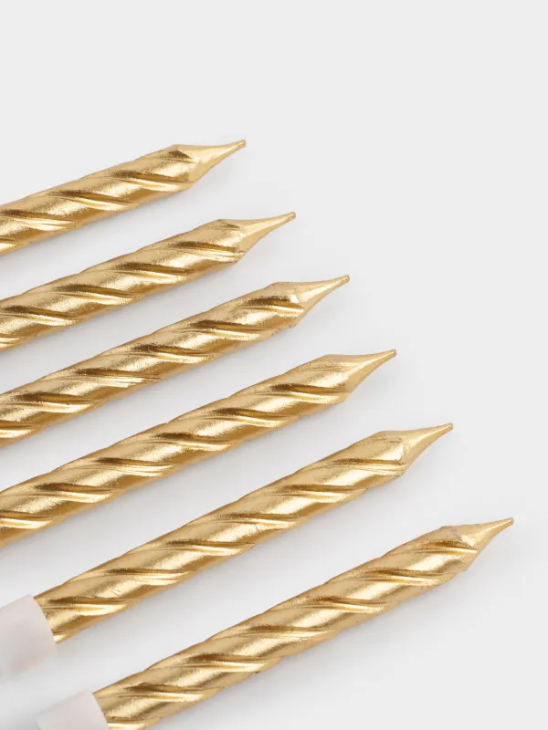 Свеча для торта, 6 шт, тонкая, Спираль, Birthday party, image-4