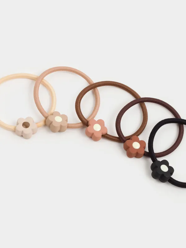 Резинка для волос, 4 см, 5 шт, полиэстер/пластик, микс, Цветок, Gracile, image-3