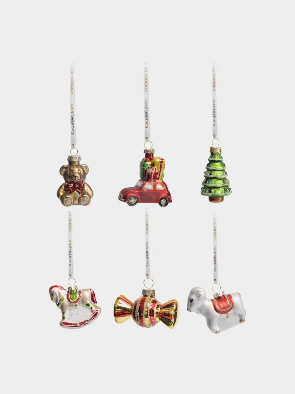 Набор елочных игрушек, 6 см, 6 шт, Новогодние атрибуты, Figure christmas, image-0