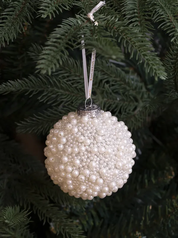 Игрушка елочная, 8 см, стекло, молочная, Жемчужный шар, Bubbles ball, image-2