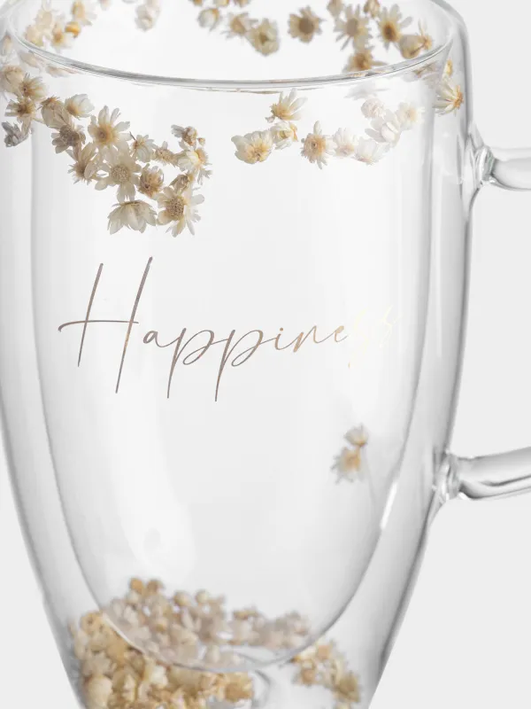Кружка, 440 мл, стекло Б, с сухоцветами внутри, Цветы, Air decor, image-5