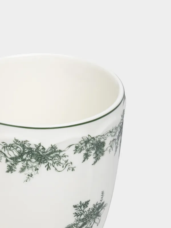 Кружка, 380 мл, 2 шт, фарфор N, бело-зеленая, Зимний букет, Winter lace, image-4