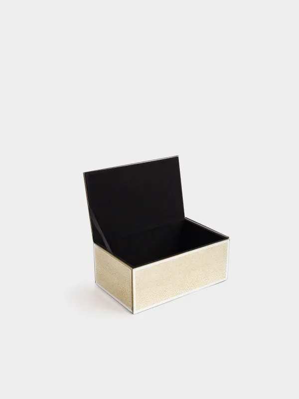 Шкатулка для украшений, 21х13 см, стекло, золотистая, Змеиный принт, Snake print, image-5