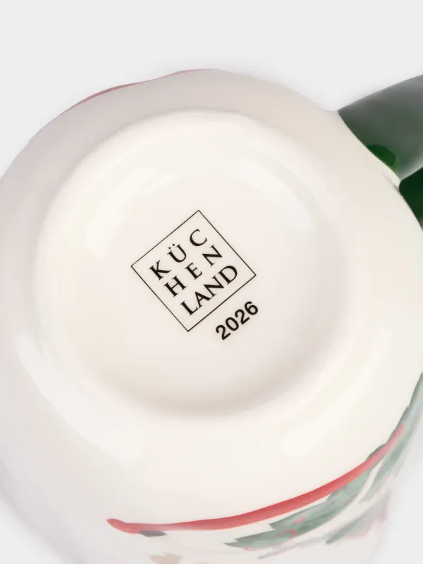 Кружка, 580 мл, керамика, Лошадка с елкой, Сhristmas green, image-4