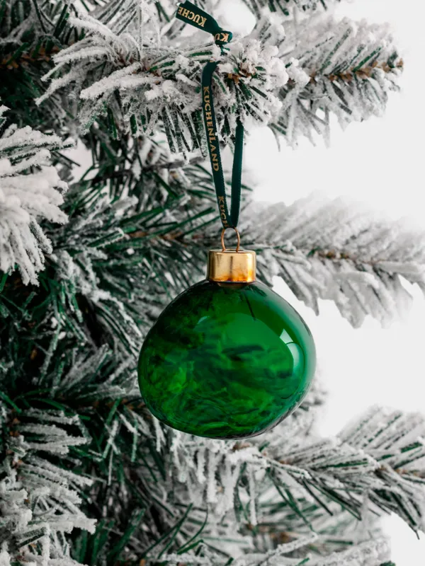 Игрушка елочная, 6 см, стекло, зеленая, Абстрактный шар, Abstract figure, image-2