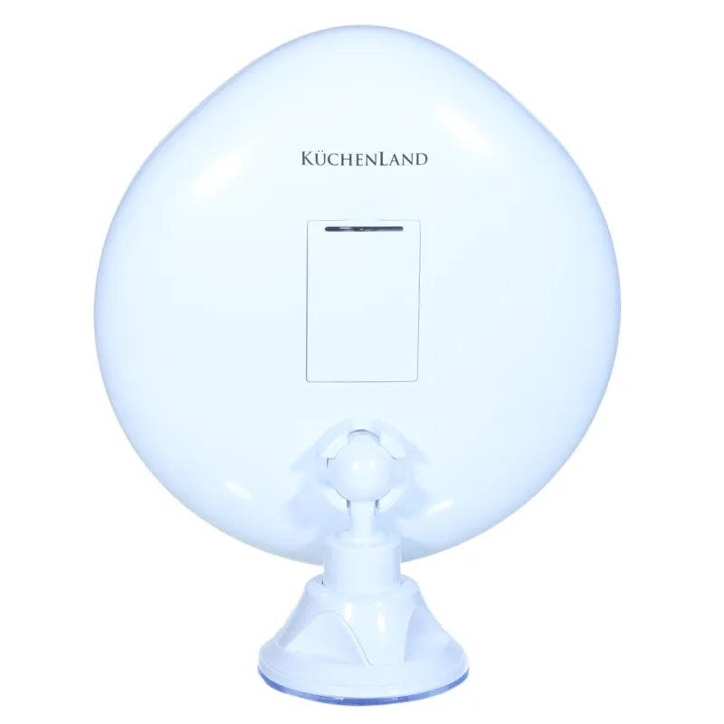 Зеркало подвесное, 17/12 см, увеличительное, с подсветкой, на присоске, пластик, белое, Vesta, image-2