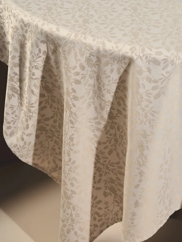 Скатерть, 160х160 см, жаккард, полиэстер, бежевая, Ветви, Slender branches, image-8