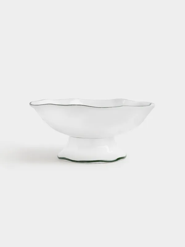 Ваза для фруктов, 27x12 см, на ножке, керамика, Лошадка, Сhristmas green, image-0