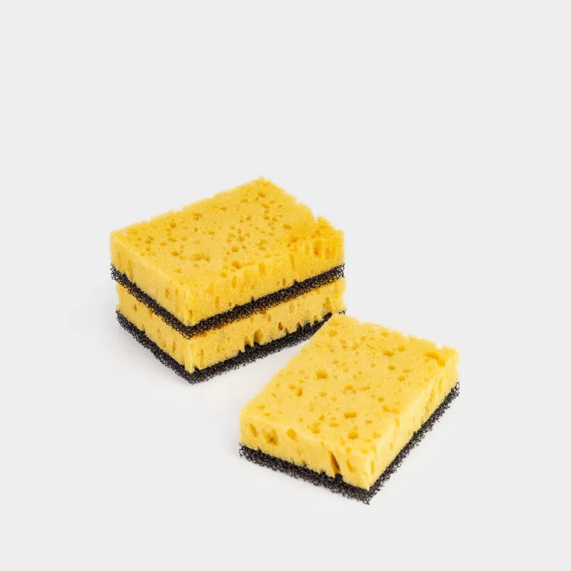 Губка для мытья посуды, 10x7 см, 3 шт, поролон/абразив, черно-желтая, Black clean