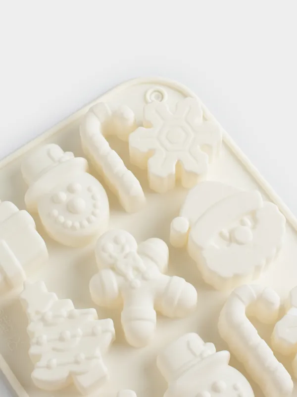 Форма для льда и шоколада, 20х13 см, 14 отд, силикон, молочная, Атрибуты праздника, Bakery, image-2