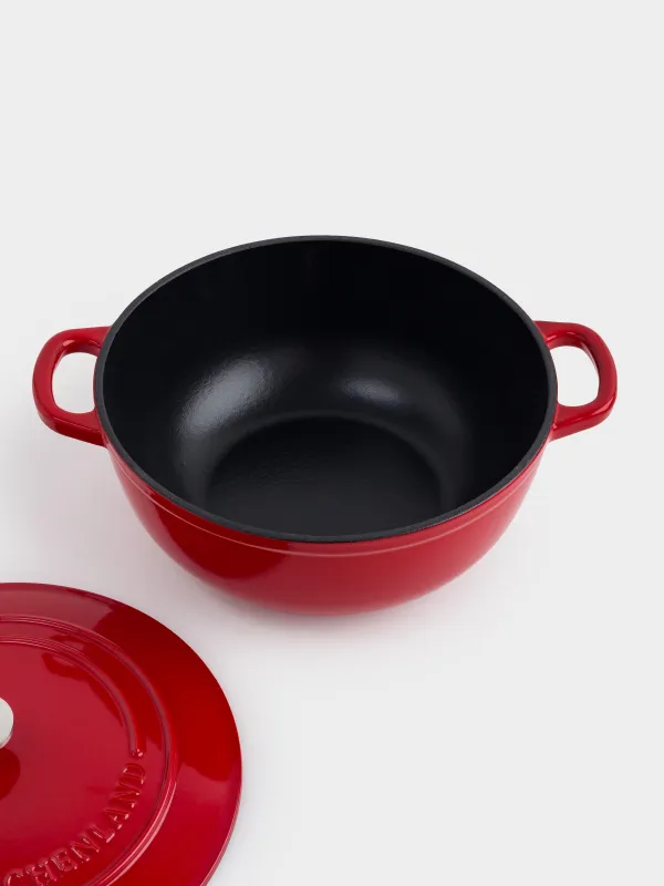 Казан, 27 см, 4,5 л, с крышкой, чугун, красный, Bright, image-2