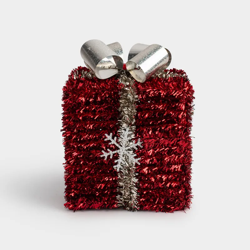 Статуэтка, 15 см, мишура/пластик, красная, Подарок, Tinsel decor