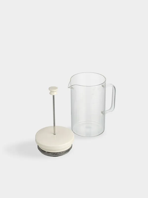 Френч-пресс, 950 мл, с мерной шкалой, стекло Б/сталь/керамика, молочный, Milk kitchen, image-3