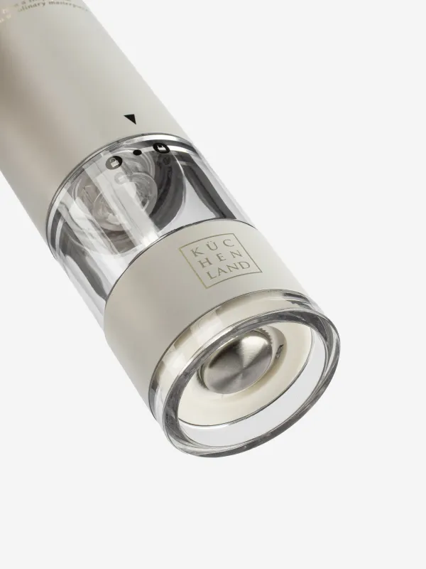 Мельница для специй, 22 см, электрическая, металл/пластик, LED W, молочная, Course, image-3