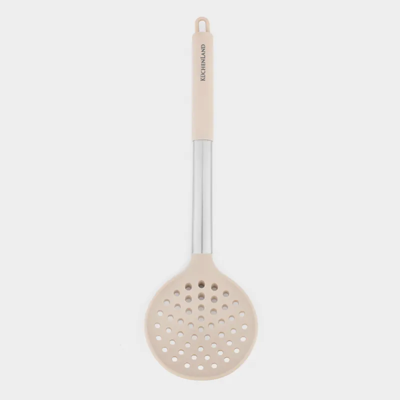 Шумовка, 34 см, силикон/сталь, серо-бежевая, Metallic
