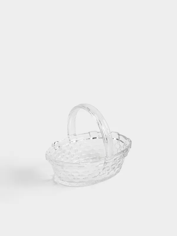 Ваза для фруктов, 17x14 см, с ручкой, стекло Р, Корзина, Clear pattern, image-4
