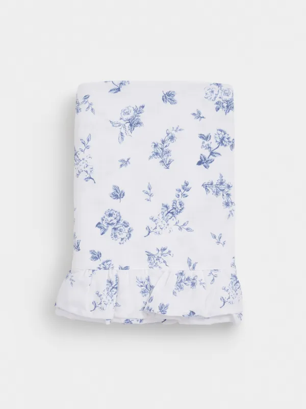 Скатерть, 170х250 см, с рюшами, Синие цветы, Blue flowers, image-8
