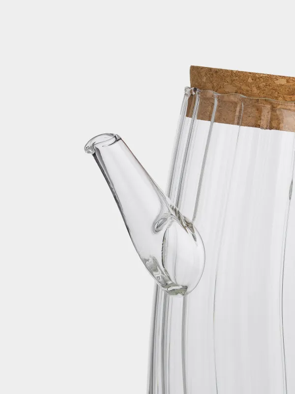 Емкость для масла или уксуса, 750 мл, с крышкой, стекло Б/пробка, Camellia cork, image-3