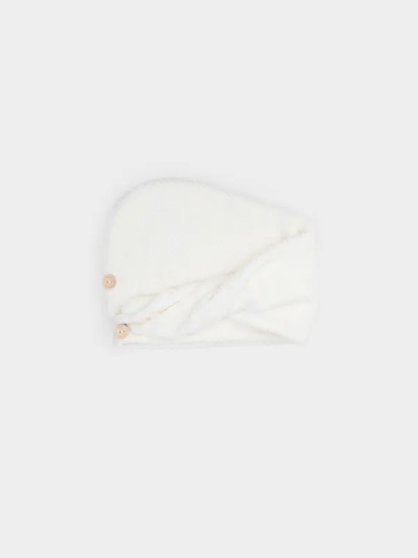 Полотенце-тюрбан для волос, 62х24 см, микроволокно, молочное, Fiber spa, image-0