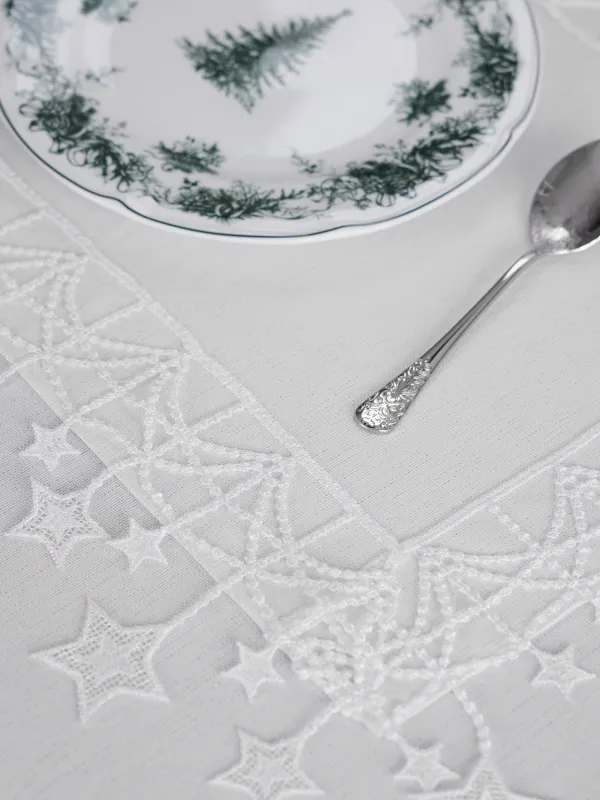 Салфетка под приборы, 30х45 см, с кружевом, Звезды, Stars framed, image-3