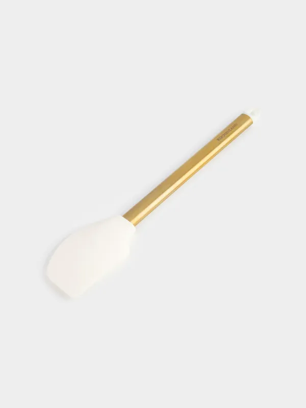 Лопатка-шпатель, 33 см, силикон/сталь, молочная, Bello gold, image-2