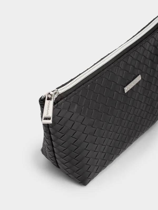 Косметичка, 26х13 см, полиуретан, черная, Sennit, image-2