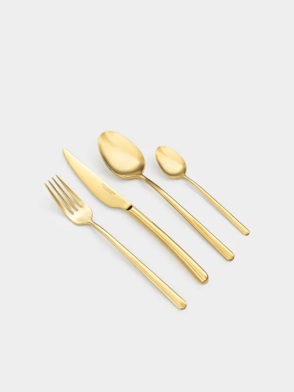 Столовые приборы, 6 перс, 24 пр, сталь, золотистые, Toscana gold, image-1