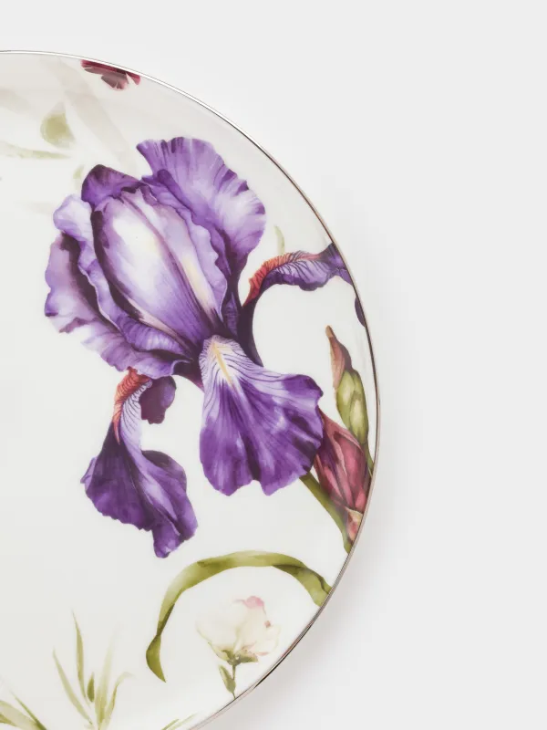 Тарелка закусочная, 24 см, 2 шт, фарфор F, с серебристым кантом, Ирис, Antarctica Flowers, image-4