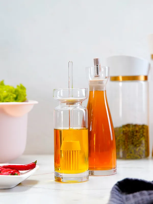 Контейнер для масла, 270 мл, с кисточкой, стекло/силикон, бежевый, Soft Kitchen, image-4