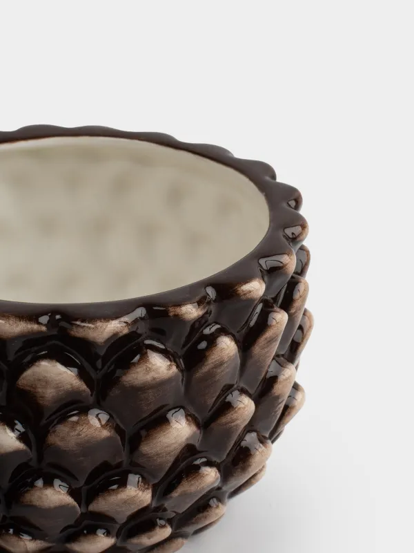 Емкость для хранения, 12х15 см, 490 мл, керамика, коричневая, Шишка, Winter delice, image-5