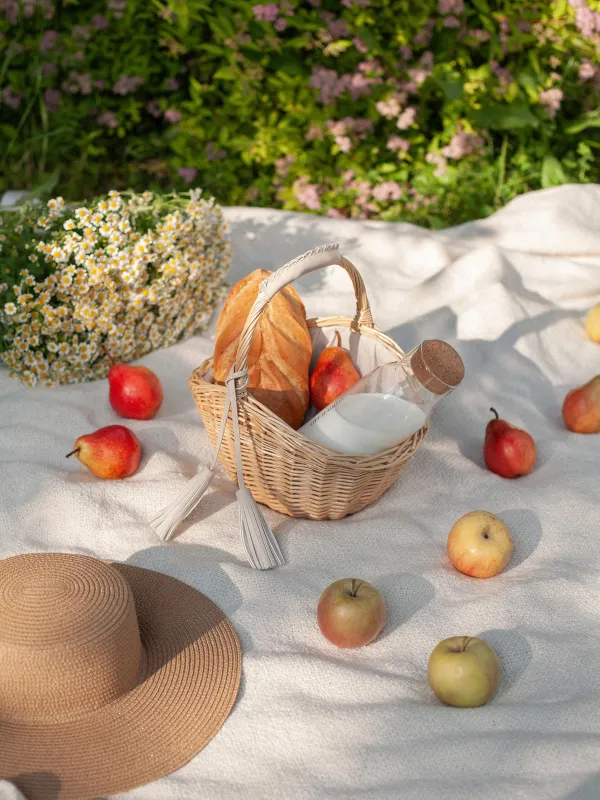 Корзина-сумка, 32 см, ива/полиэстер, бежевая, Beige style, image-7