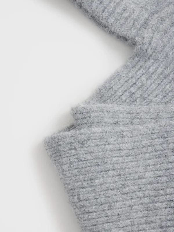 Капор женский, 150x18 см, полиэстер/акрил/шерсть, серый, Knitting, image-1