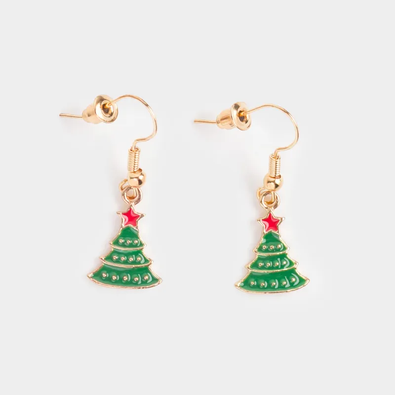 Серьги, 3 см, 2 шт, металл, золотистые, Jewelry christmas