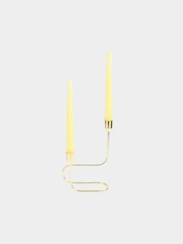 Подсвечник, 22 см, для тонких свечей, Twist gold, image-3