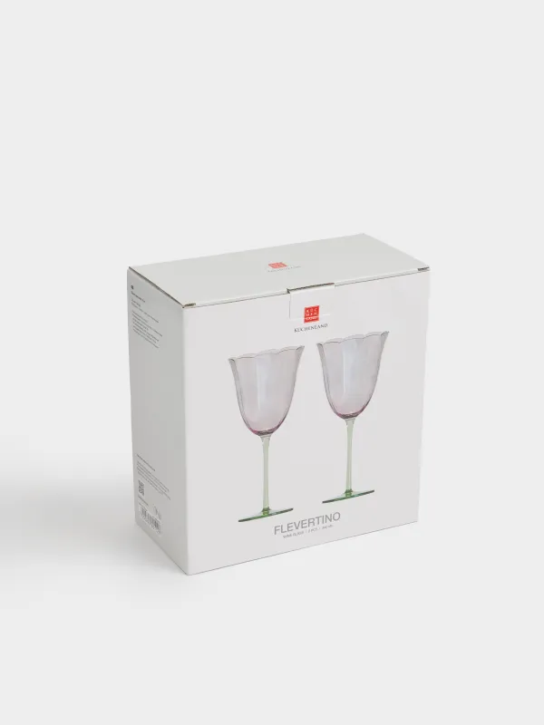 Бокал для вина, 340 мл, 2 шт, стекло, лилово-зеленый, Flevertino, image-4