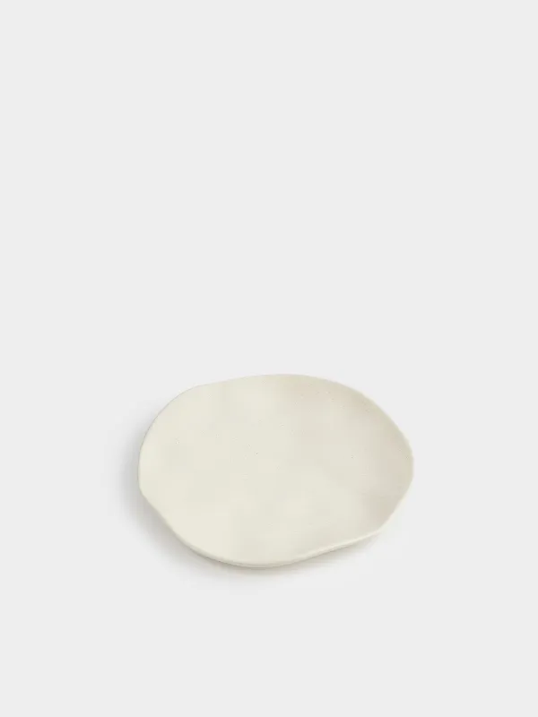 Тарелка закусочная, 22 см, керамика K, молочная, Мятый эффект, Crumple creme, image-2