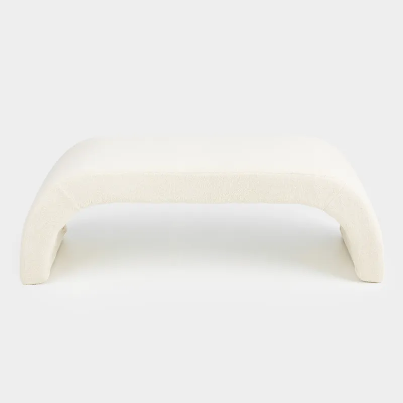 Банкетка, 128х43 см, букле, молочная, Арка, Boucle, image-0