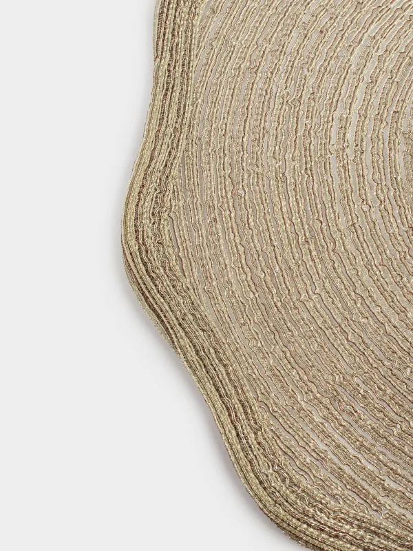 Салфетка под приборы, 38 см, полиэстер, фигурная, золотистая, Rotary shine, image-3