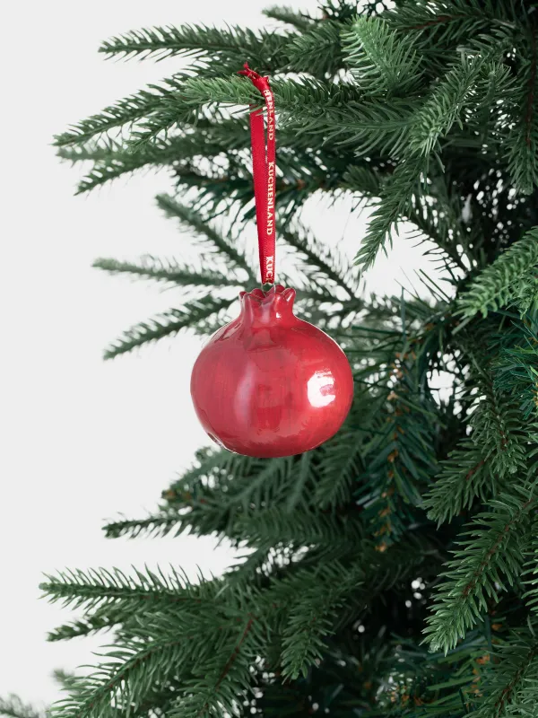 Игрушка елочная, 7 см, керамика D, бордовая, Гранат, Fruits, image-2