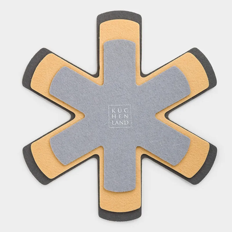 Набор протекторов для сковород, 3 шт, 38/34/27 см, фетр, серый/бежевый, Assist