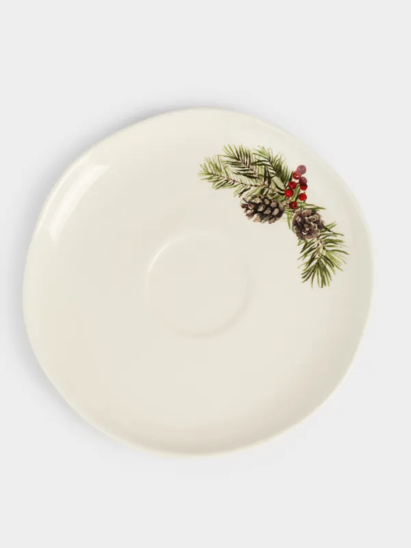 Пара чайная, 2 перс, 4 пр, 250 мл, фарфор N, белая, Шишки и рябина, Rowan delice, image-5