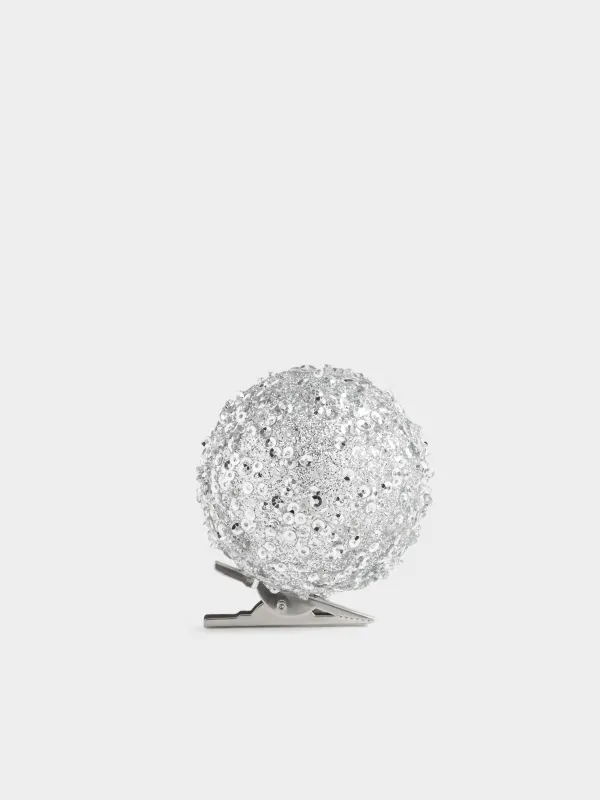 Украшение декоративное, 6 см, на клипсе, Шар в пайетках, Ball sparkle, image-0