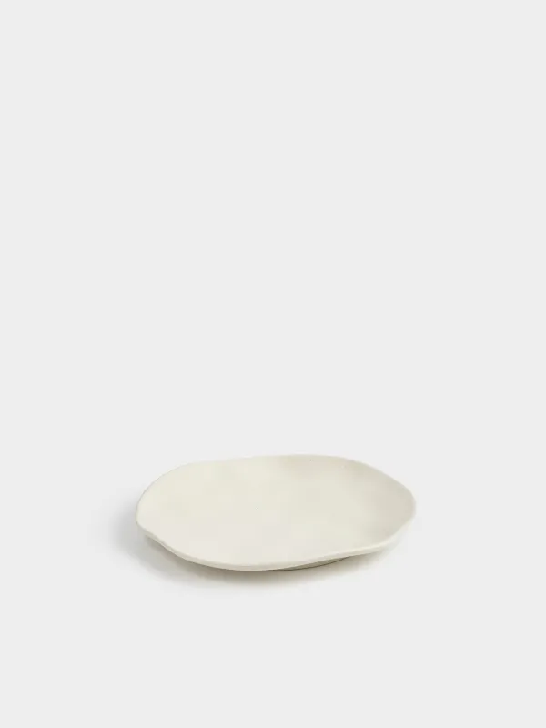 Тарелка закусочная, 22 см, керамика K, молочная, Мятый эффект, Crumple creme, image-1