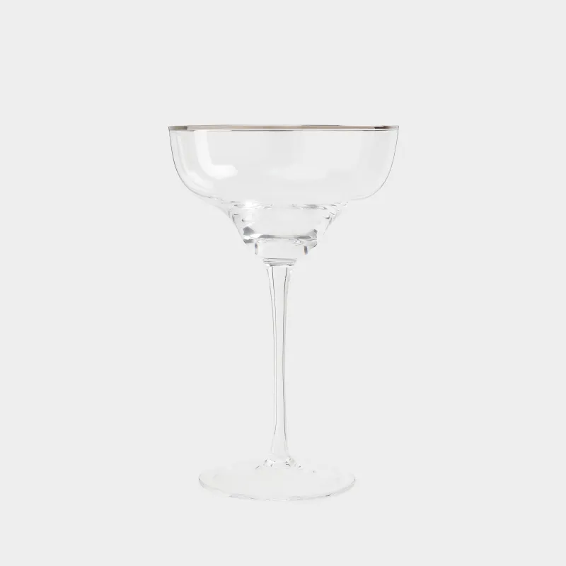 Бокал-креманка для шампанского, 250 мл, 2 шт, стекло, с серебристым кантом, Rimini silver, image-2