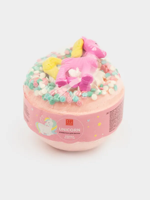 Бомбочка для ванны, 130 гр, с игрушкой, в ассортименте, розовая, Жвачка и фрутти, Единорог, Unicorn, image-4