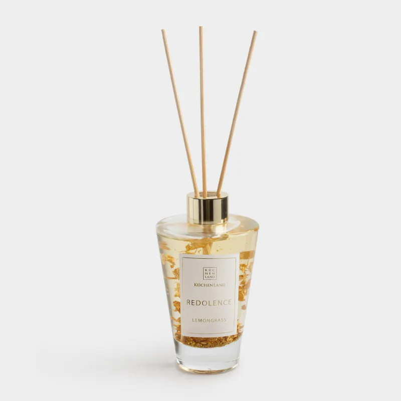 Ароматический диффузор, 200 мл, золотистый, Lemongrass, Redolence