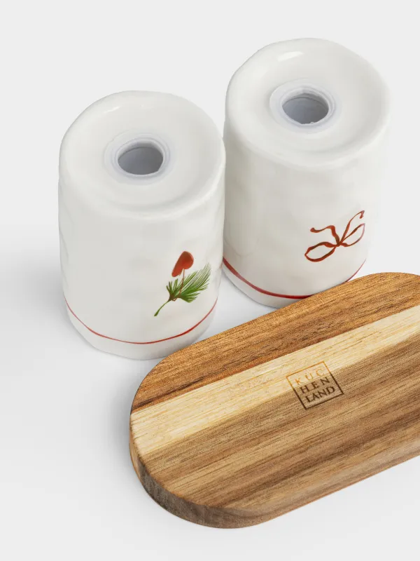 Набор для соли и перца, Бант и ветка, Festive table, image-2