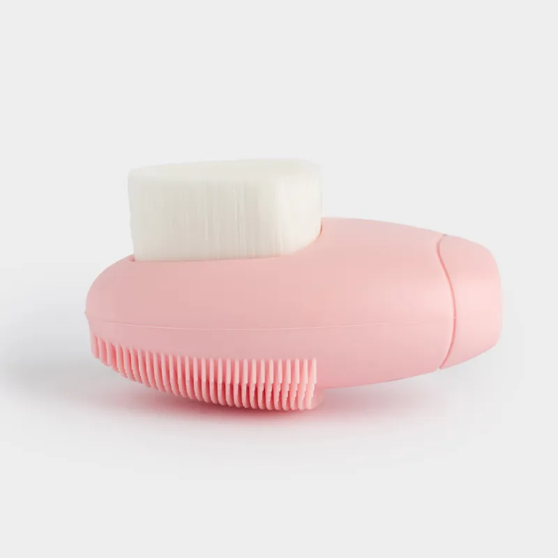 Щетка для очищения лица, 8 см, массажная, искусственное волокно/силикон, розовая, Beauty G, image-2