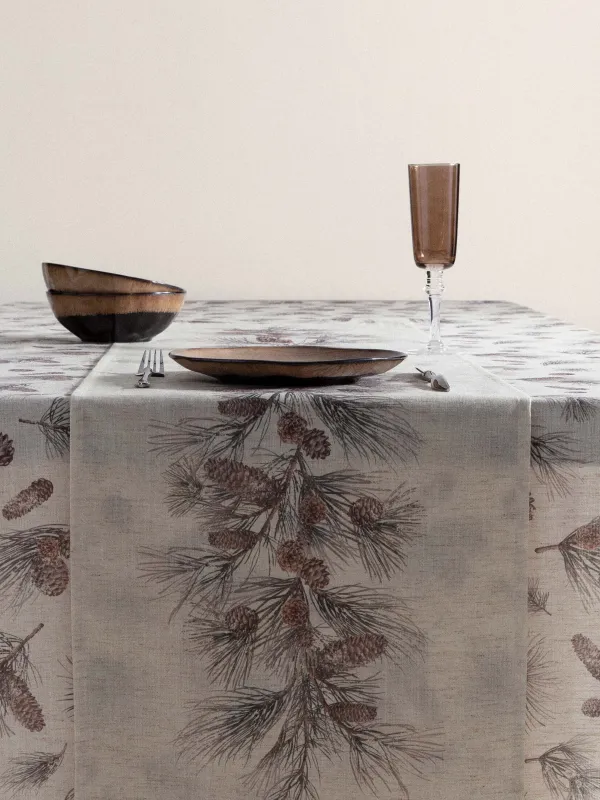 Дорожка настольная, 40х160 см, Еловые ветви, Spruce branches, image-3